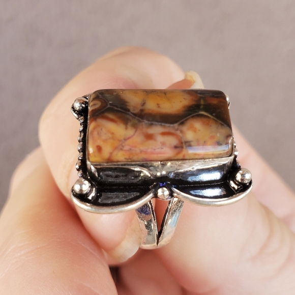 New Boulder Opal 925 Silver Ring. - Picture 7 of 10